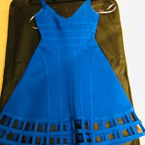 Herve Leger Electric Blue flare dress size S